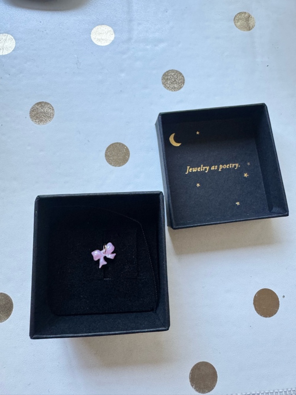 Catbird Pink Bow Enamel Charm